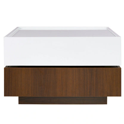 Rotating Coffee Table with 2 Drawers