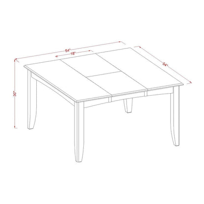 East West Furniture Dining Table Set Includes a Square Table with Butterfly Leaf and Dining Chairs (Chair Seat Type Options)