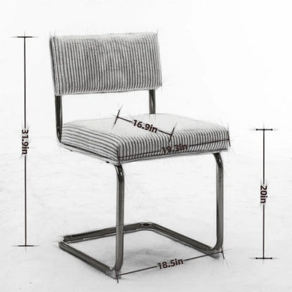 Modern Dining Chairs with Corduroy Fabric,Gold Metal Base, Kitchen Chairs with Channel Tufting, Side Chairs, Set of 2