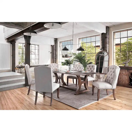 Canley Rustic Pine Wood 7-Piece Dining Table Set by Furniture of America