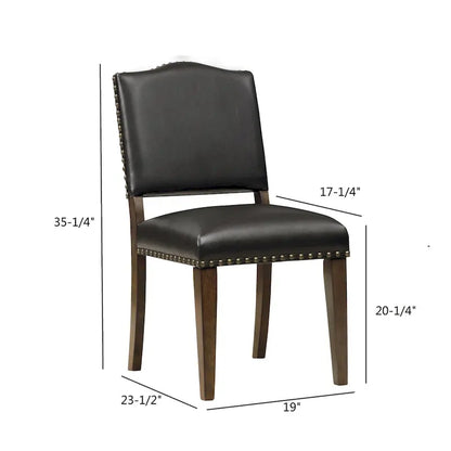 Faux Leather Dining Chair with Nail Heads for dining room(Set of 2)