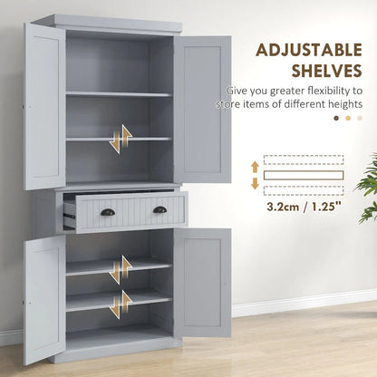 High Quality Home 72 Kitchen Pantry Storage Cabinet with 4 Doors