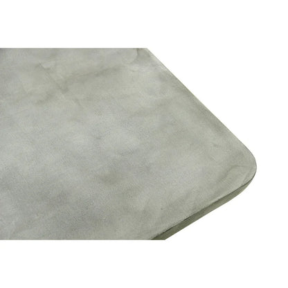 Cid Ziv 71 Inch Dining Table, Rectangular Gray Faux Concrete, Pillar Base