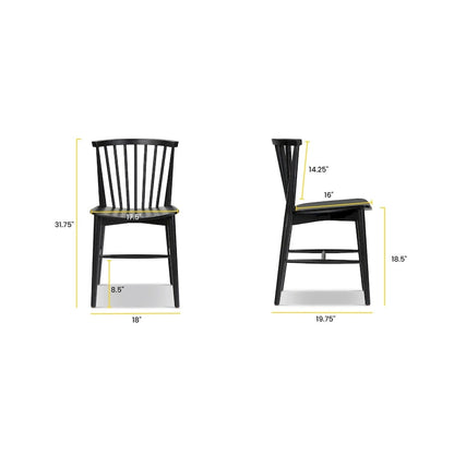 Poly & Bark Ligna Dining Chair - Spindled Bark with Solid Wood Frame