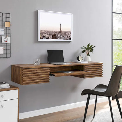 Render Wall Mount Wood Office Desk