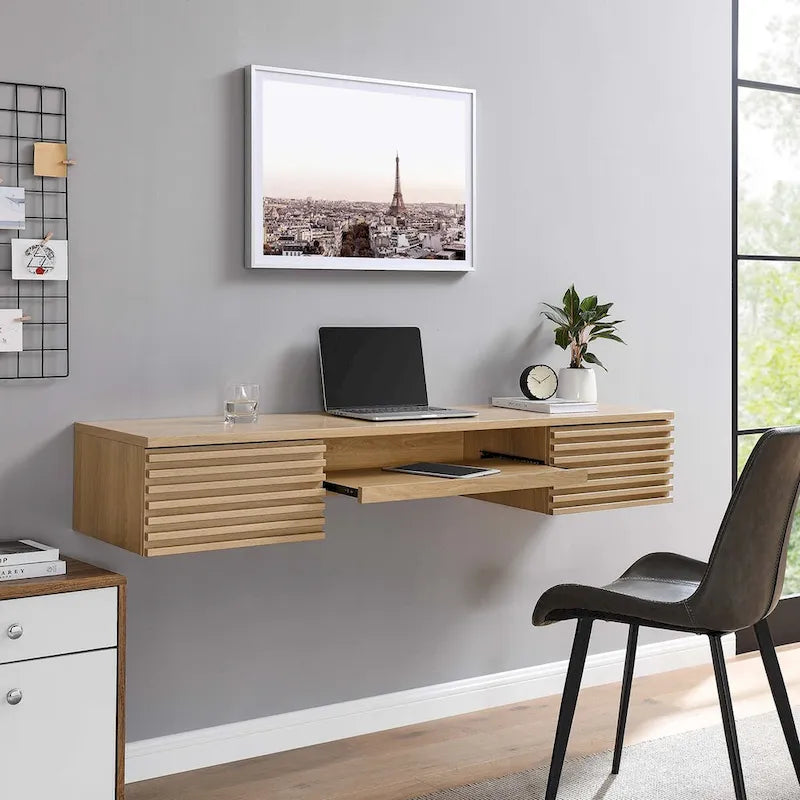 Render Wall Mount Wood Office Desk