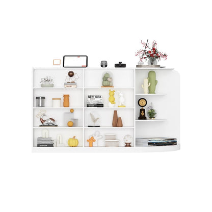 White Welcome Desk with Side Drawer and Cabinet - Reception Solution