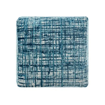 HomeRoots 18 Blue Polyester Blend Ottoman