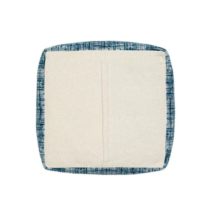 HomeRoots 18 Blue Polyester Blend Ottoman