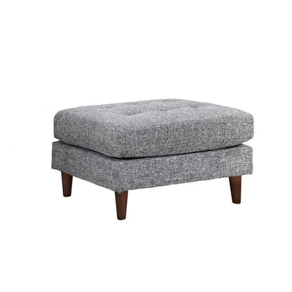 Ryle 104 Inch Sectional Sofa with Chaise and Ottoman, 2 Pillows, Gray Woven