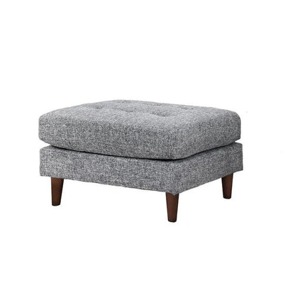 Ryle 104 Inch Sectional Sofa with Chaise and Ottoman, 2 Pillows, Gray Woven