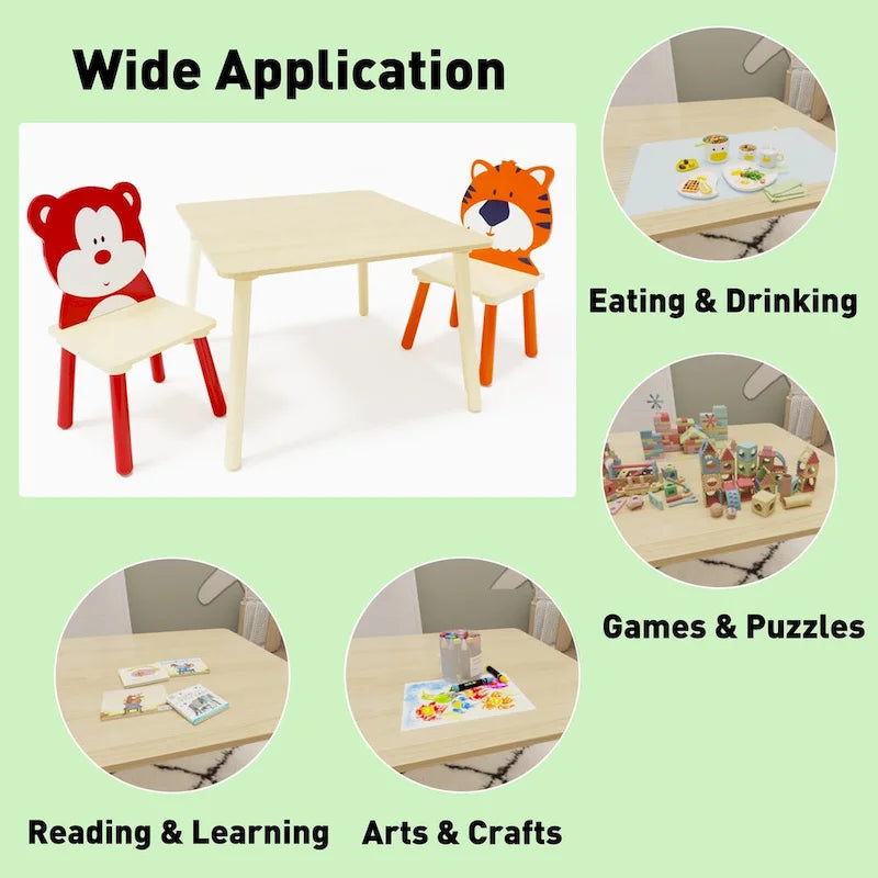 3 Pieces Toddler Table and Chair Set