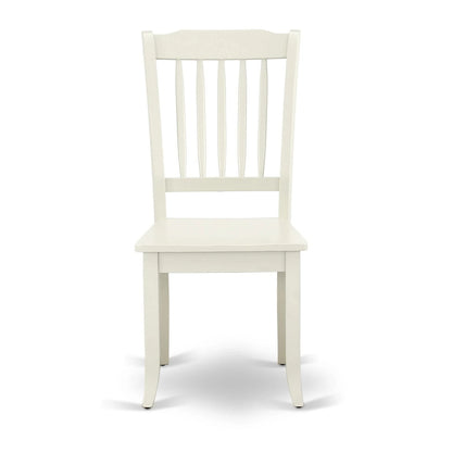 East West Furniture Kitchen Table Set- A Round Dining Table and Dining Room Chairs, Linen White (Pieces Options)
