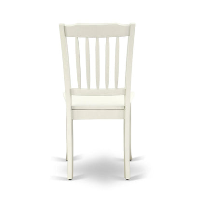 East West Furniture Kitchen Table Set- A Round Dining Table and Dining Room Chairs, Linen White (Pieces Options)