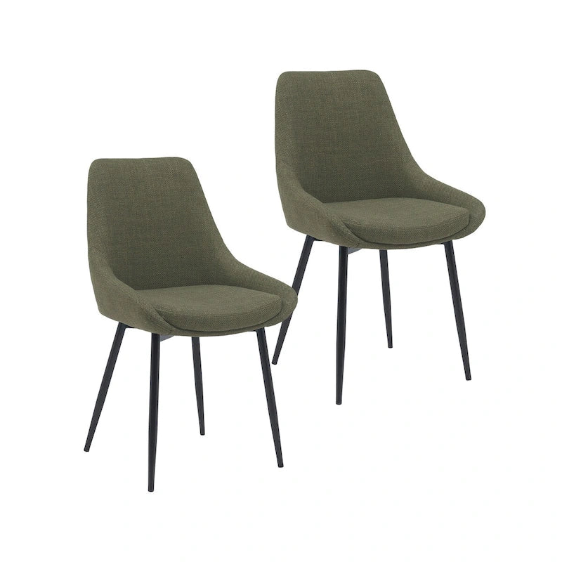 Porthos Home Orin Fabric Dining Chairs with Steel Legs, Set of 2
