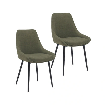 Porthos Home Orin Fabric Dining Chairs with Steel Legs, Set of 2