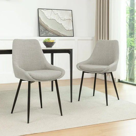 Porthos Home Orin Fabric Dining Chairs with Steel Legs, Set of 2