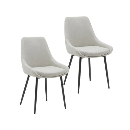 Porthos Home Orin Fabric Dining Chairs with Steel Legs, Set of 2