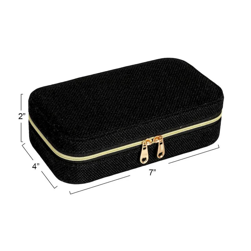 Household Essentials Fabric Travel Jewelry Organizer Box - 7.1L x 3.9W x 2.0H