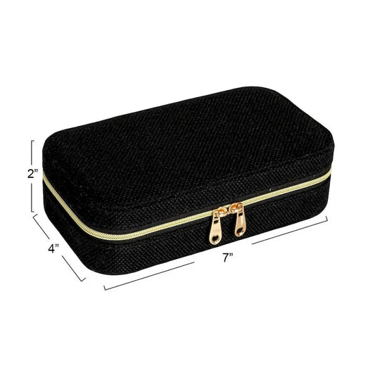 Household Essentials Fabric Travel Jewelry Organizer Box - 7.1L x 3.9W x 2.0H