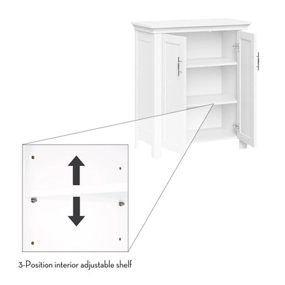 RiverRidge Somerset Two-Door Bathroom and Laundry Storage Cabinet with Adjustable Shelf - White