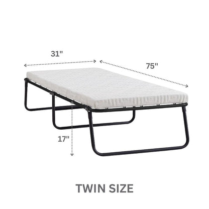 Nautica Home Gellux Cooling Gel Foam Folding Steel Frame Guest Bed