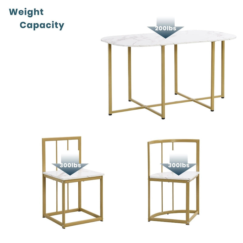 7-Piece Iron Dining Table Set with Table and Six Chairs