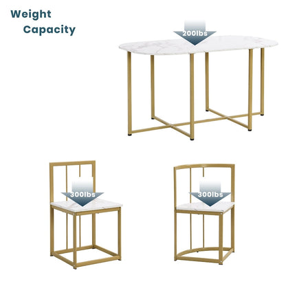 7-Piece Iron Dining Table Set with Table and Six Chairs