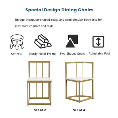 7-Piece Iron Dining Table Set with Table and Six Chairs