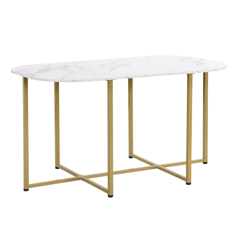 7-Piece Iron Dining Table Set with Table and Six Chairs