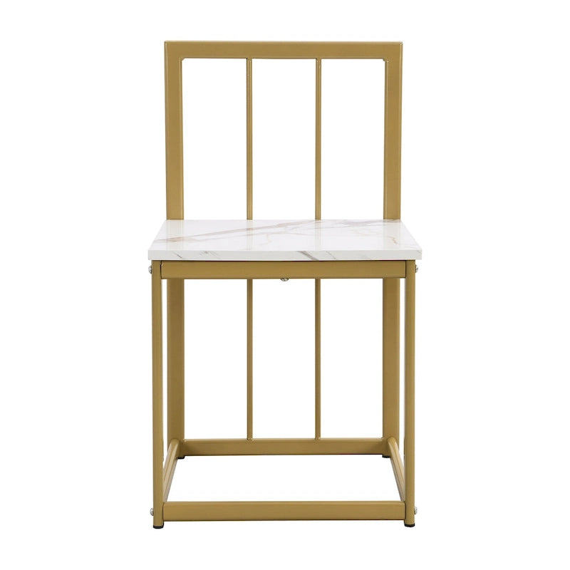 7-Piece Iron Dining Table Set with Table and Six Chairs