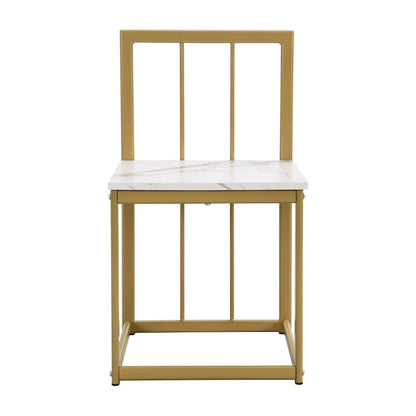7-Piece Iron Dining Table Set with Table and Six Chairs