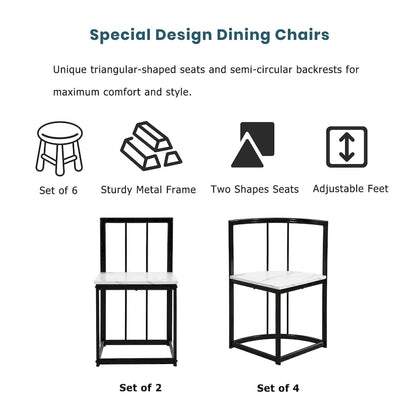 7-Piece Iron Dining Table Set with Table and Six Chairs