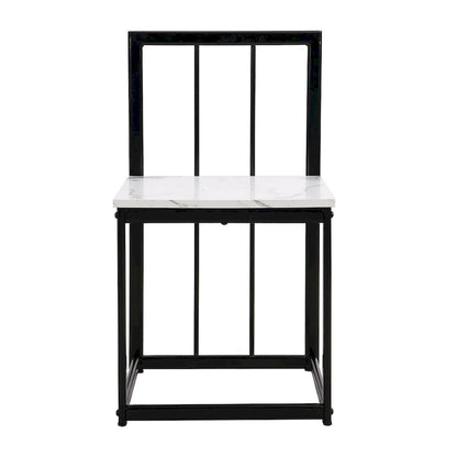 7-Piece Iron Dining Table Set with Table and Six Chairs