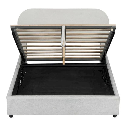 Teddy Fleece Full Size Upholstered Platform Bed with Hydraulic Storage System