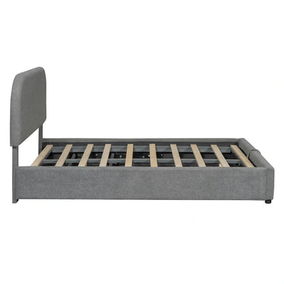 Teddy Fleece Full Size Upholstered Platform Bed with Hydraulic Storage System