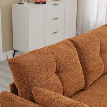 The U-shaped sofa can be turned into a recliner with a storage function