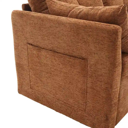 The U-shaped sofa can be turned into a recliner with a storage function