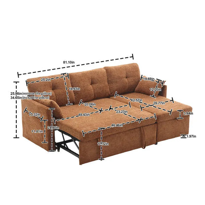 The U-shaped sofa can be turned into a recliner with a storage function