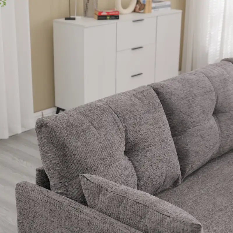 The U-shaped sofa can be turned into a recliner with a storage function