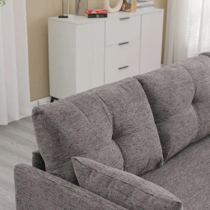 The U-shaped sofa can be turned into a recliner with a storage function