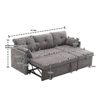 The U-shaped sofa can be turned into a recliner with a storage function
