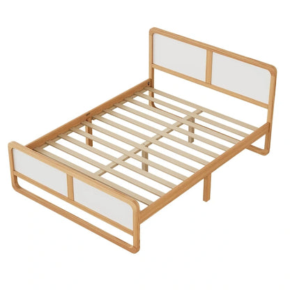 Modern Style Solid Wood Platform Bed for Kids, Teens, Adults