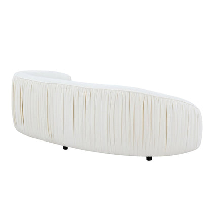 Modern Curved Shaped Sofa Upholstered 4-Seat Fabric Sofa Couch