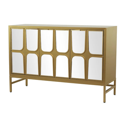 Wooden Room Cabinet with Mirrored Front - Gold or Black - Roche River Decor
