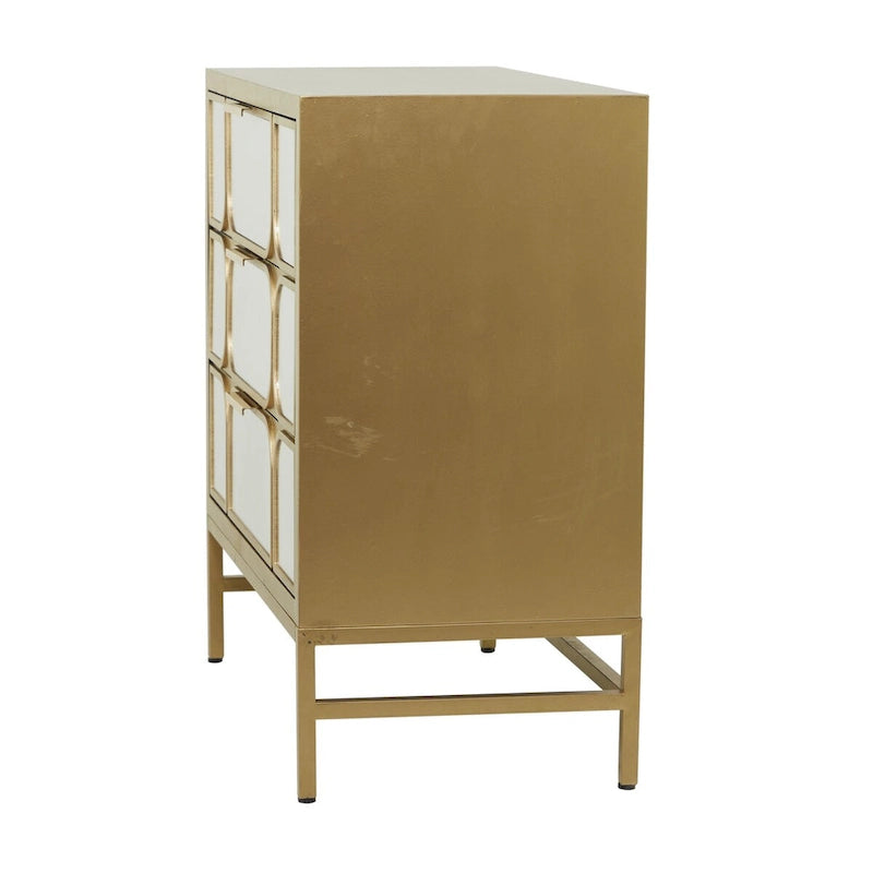 Wooden Room Cabinet with Mirrored Front - Gold or Black - Roche River Decor