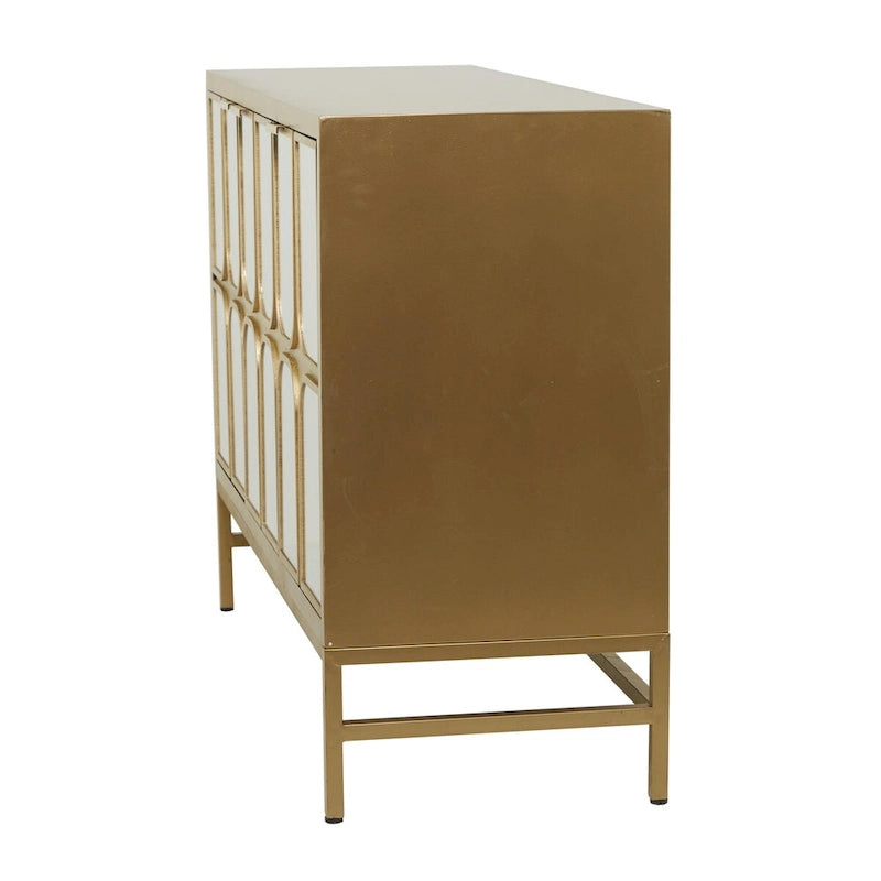 Wooden Room Cabinet with Mirrored Front - Gold or Black - Roche River Decor